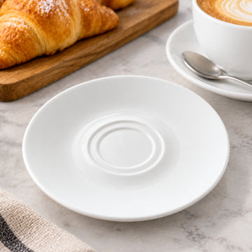6Pcs 16cm Arcoroc Daring Porcelain White Round Saucer Set