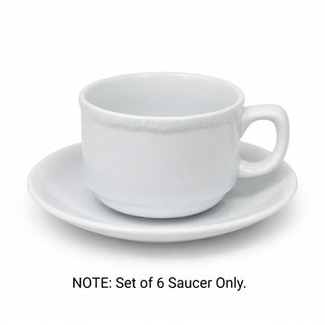 6pcs Quinn Minimalist White Cup Saucer Only for Teacup
