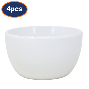 4Pcs 250ml White Round Porcelain Fully Vitrified Sugar Bowls