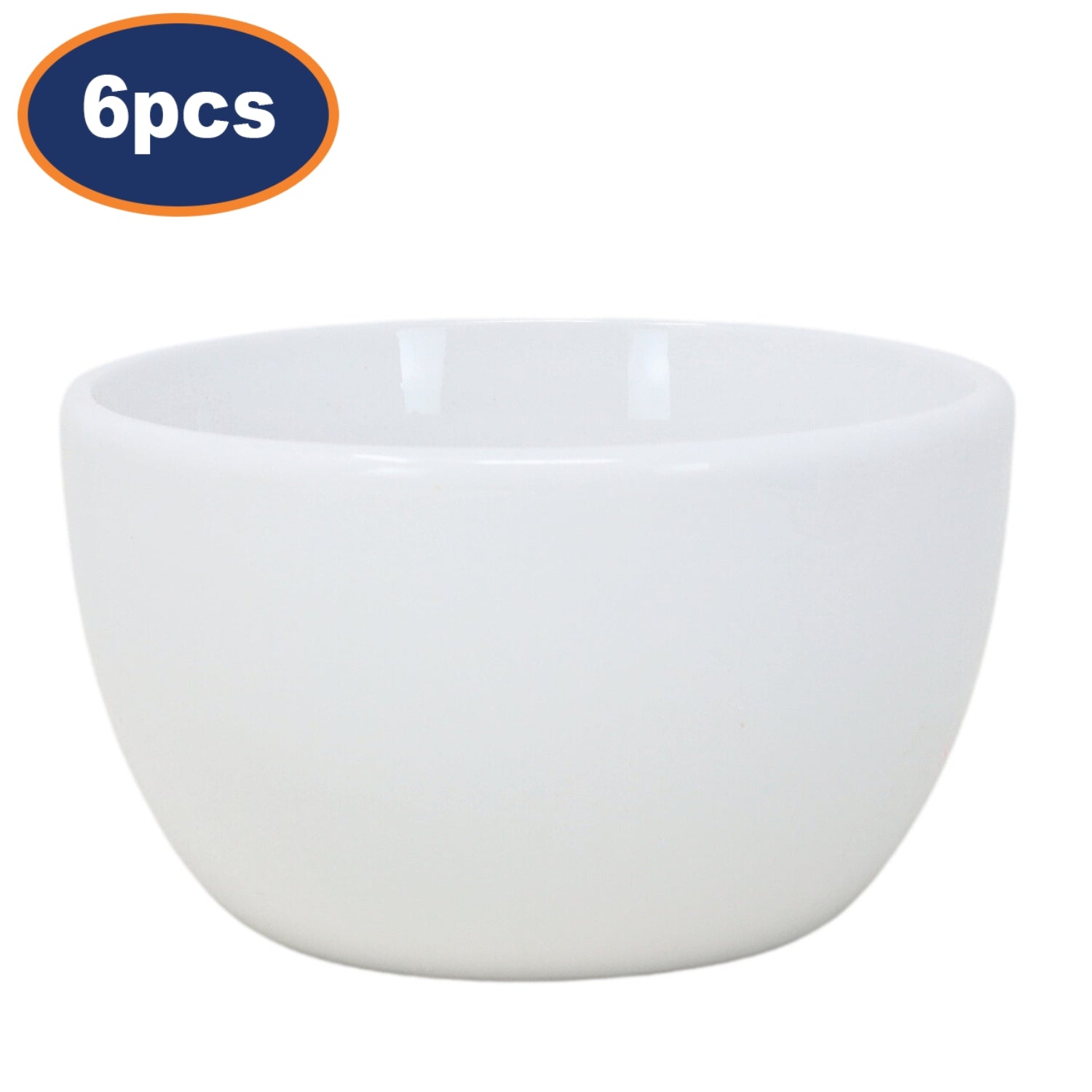 6Pcs 250ml White Round Porcelain Fully Vitrified Sugar Bowls