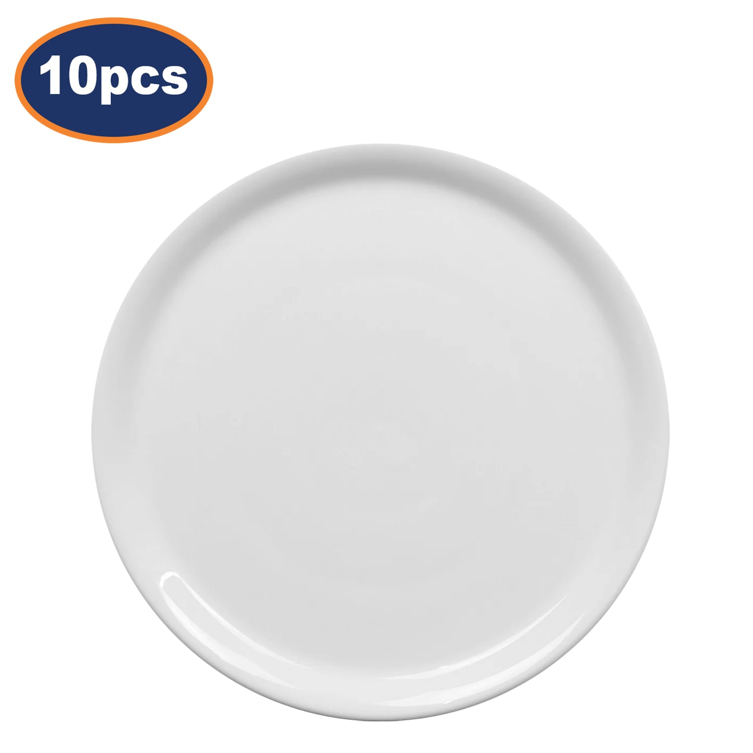 10Pcs 28cm White Porcelain Serving Dish Pizza Plates