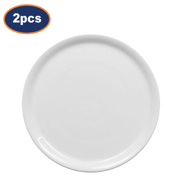 2Pcs 28cm White Porcelain Serving Dish Pizza Plates