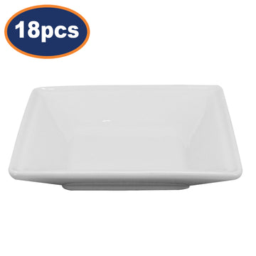 18Pcs Square Porcelain White Dipping Dish Set