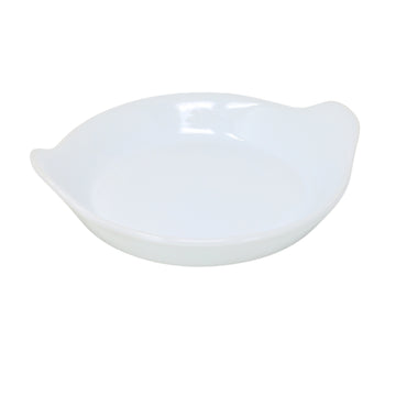 4Pcs 15cm White Round Porcelain Eared Serving Dish