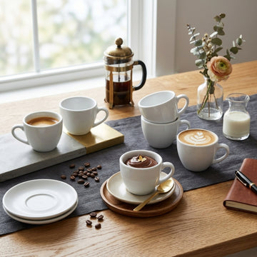 70ml Porcelain White Espresso Cup & Saucer Set