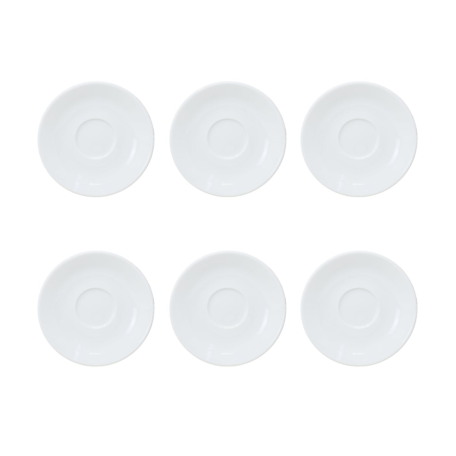 6{cs Solid White Porcelain Saucer Set