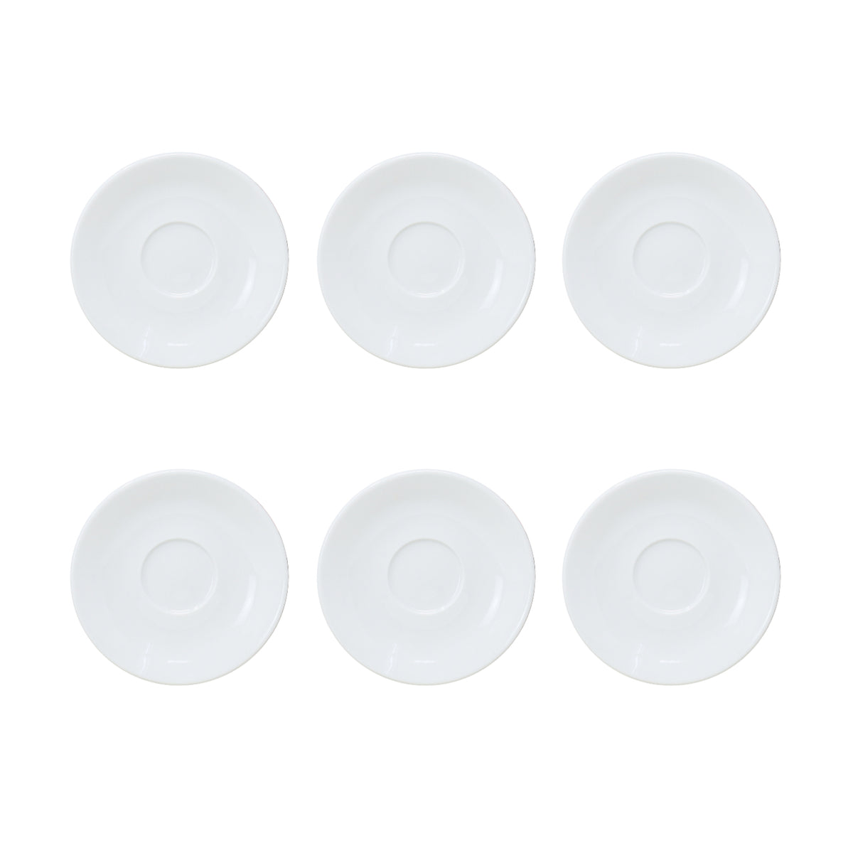 6Pcs Solid White Porcelain Saucer Set