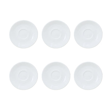6{cs Solid White Porcelain Saucer Set