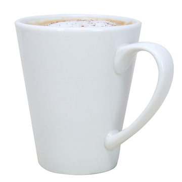 340ml White Porcelain Conical Mug