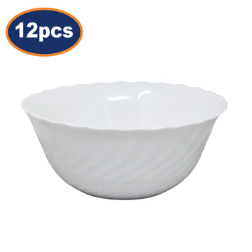 12Pcs Luminarc Trianon 18cm Opal Glass White Salad Bowl