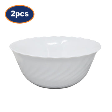 2Pcs Luminarc Trianon 18cm Opal Glass White Salad Bowl