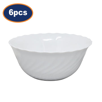 6Pcs Luminarc Trianon 18cm Opal Glass White Salad Bowl