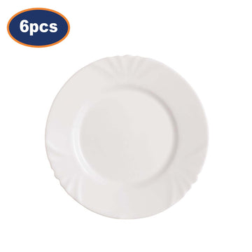 6Pcs Luminarc Cadix 19.5cm Opal Glass White Side Food Server Plate