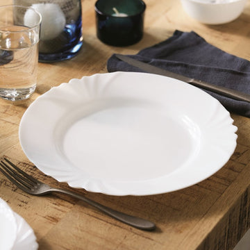 2Pcs Luminarc Cadix 19.5cm Opal Glass White Side Food Server Plate