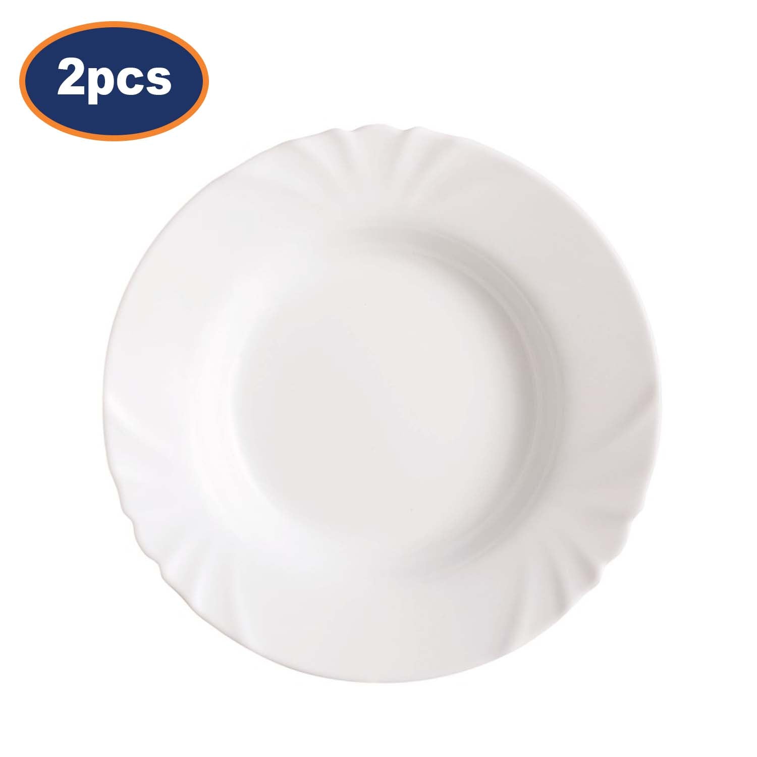 2Pcs Luminarc Cadix 22.5cm Round Soup Plate