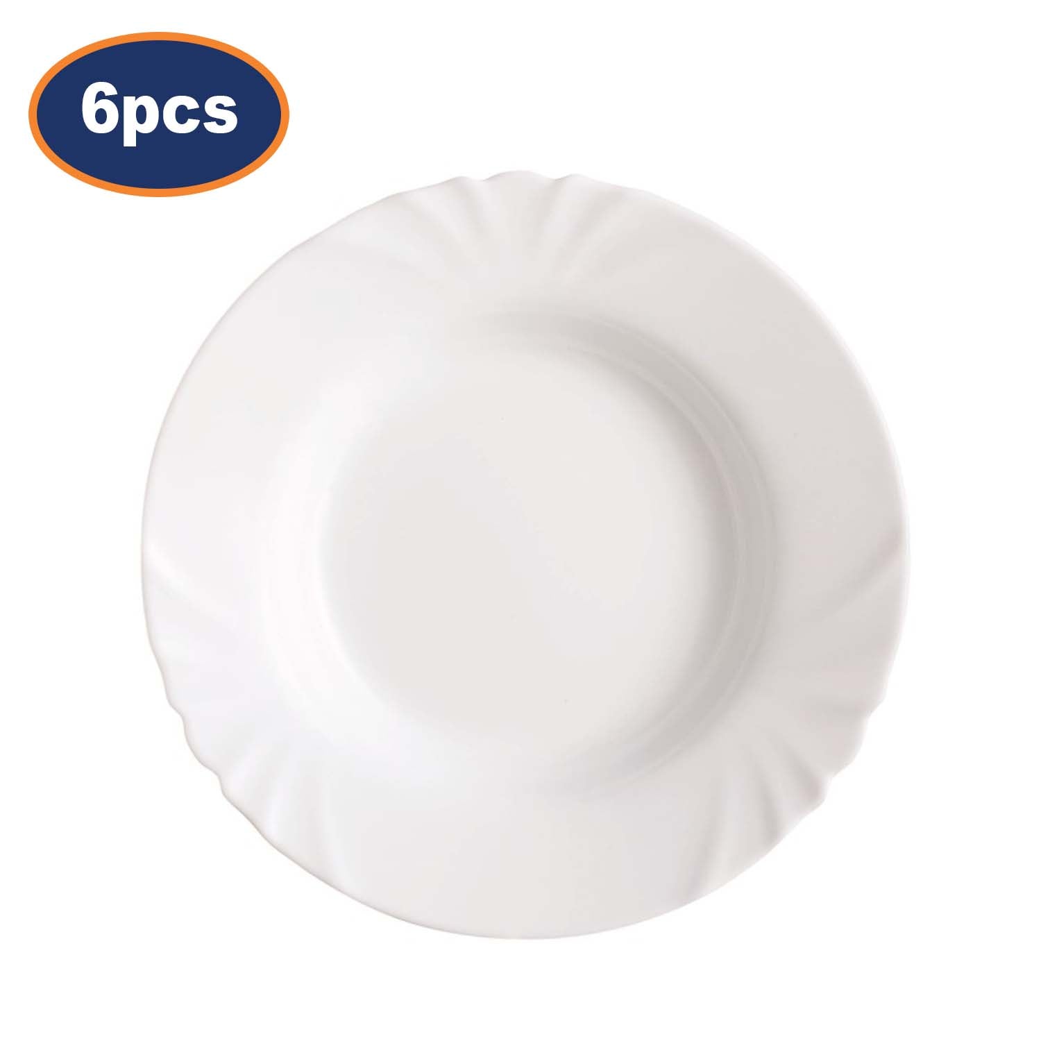6Pcs Luminarc Cadix 22.5cm Round Soup Plate