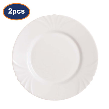 2Pcs Luminarc Cadix 25cm Opal White Dinner Plate