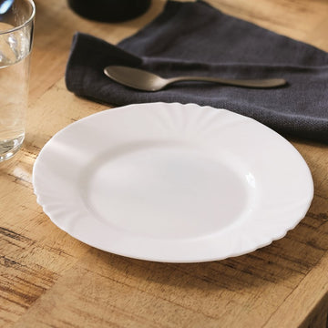 6Pcs Luminarc Cadix 25cm Opal White Dinner Plate