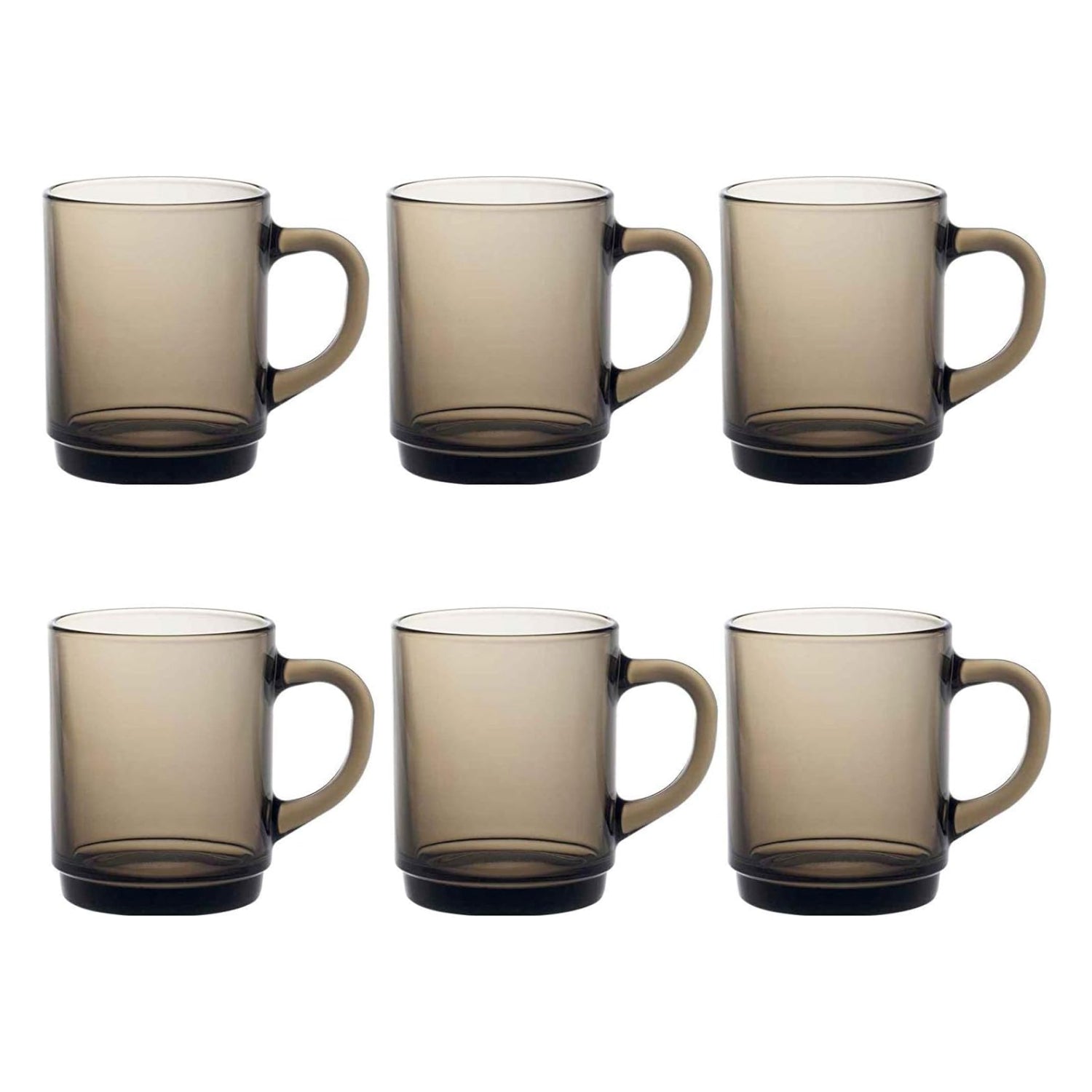 6Pcs 260ml Duralex Versailles Smoke Glass Mugs