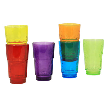 Set of 6 250ml Luminarc Funny Flower Colours Drinking Glass