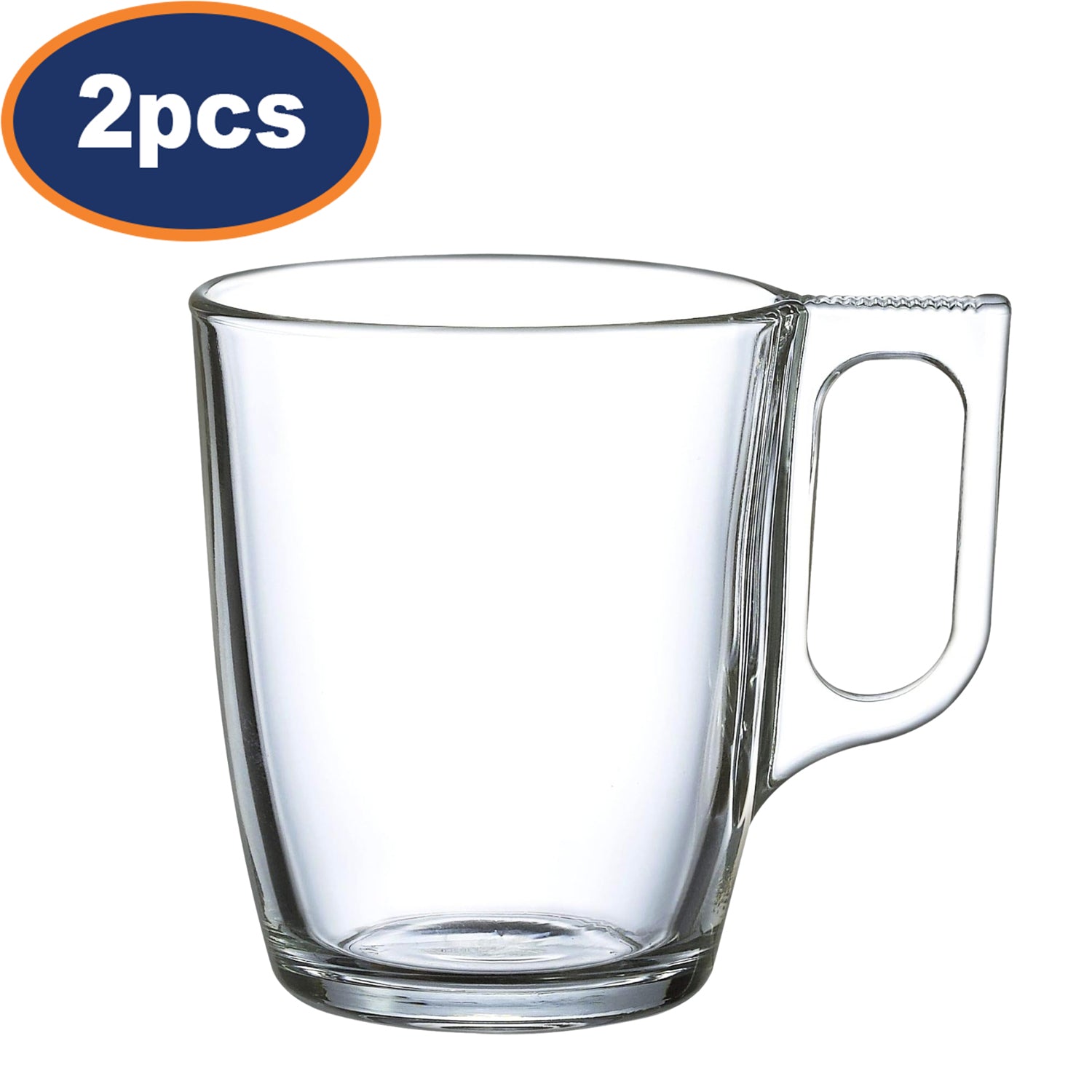2Pcs 250ml Clear Glass Mugs