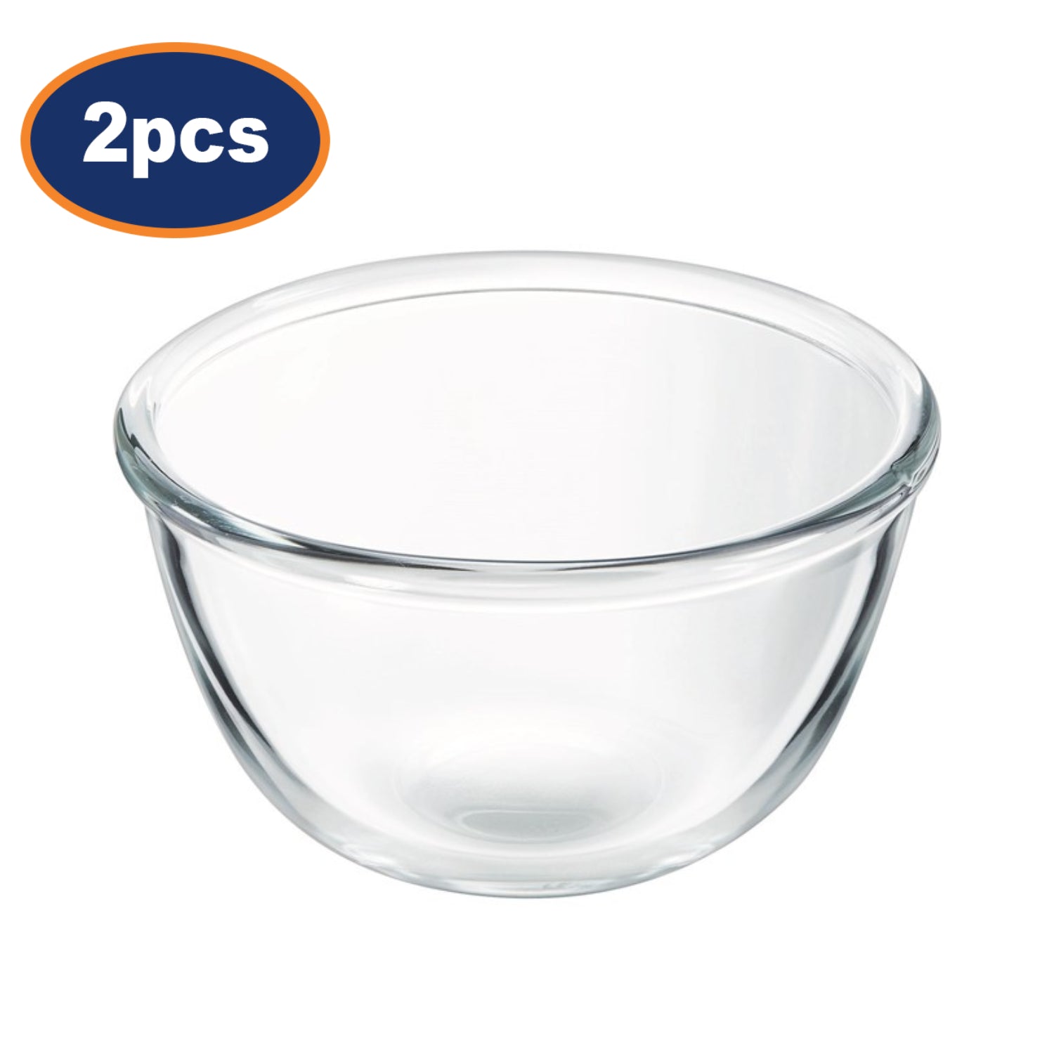 2Pcs 15cm Clear Glass Non-Porous Round Cocoon Bowls