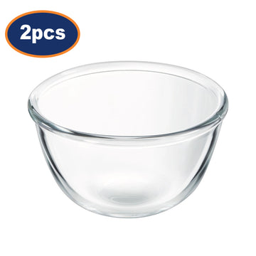 2Pcs 15cm Clear Glass Non-Porous Round Cocoon Bowls