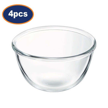 4Pcs 15cm Clear Glass Non-Porous Round Cocoon Bowls