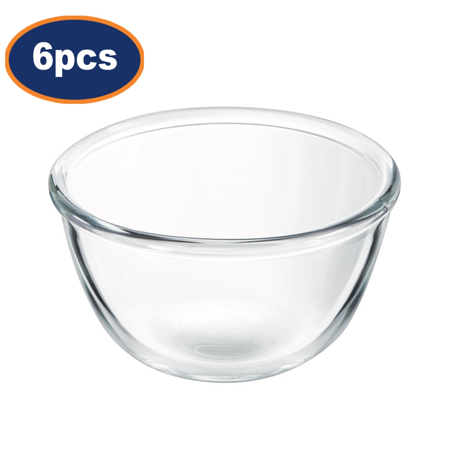 6Pcs 15cm Clear Glass Non-Porous Round Cocoon Bowls