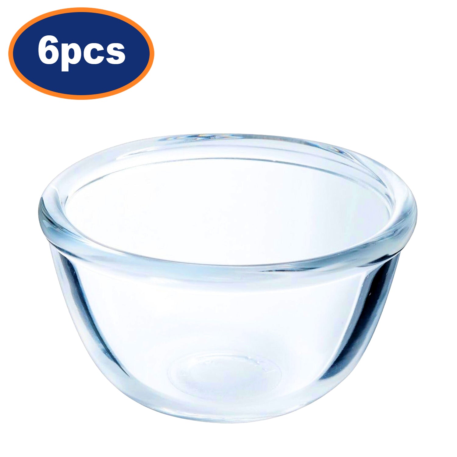 6Pcs 15cm Clear Glass Non-Porous Round Cocoon Bowls