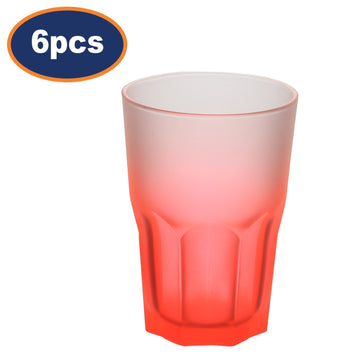 6Pcs Luminarc 370ml Frosted Gradient Tumbler Glass