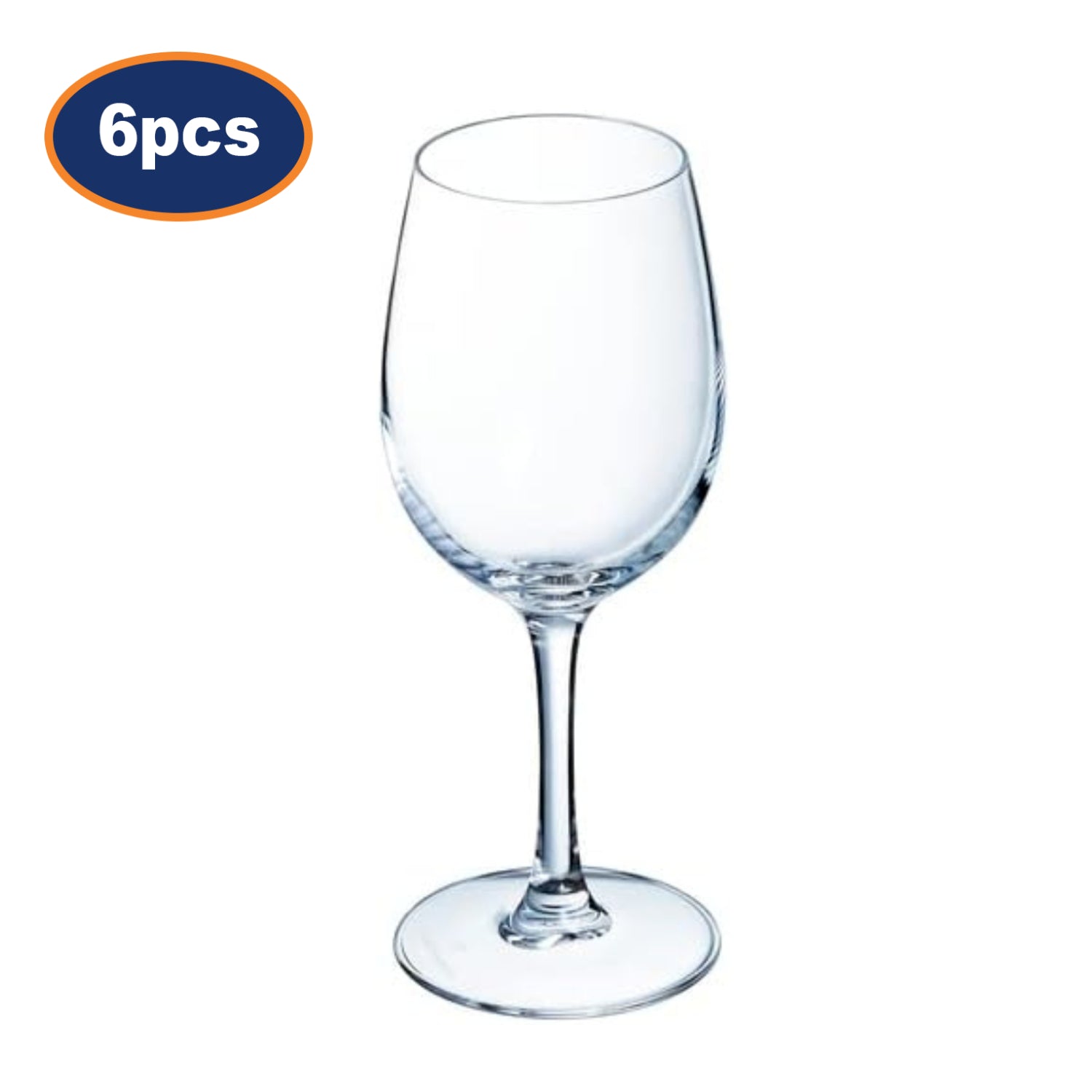 6Pcs Clear Glossy Round Tulip Shape Wine Glasses Set