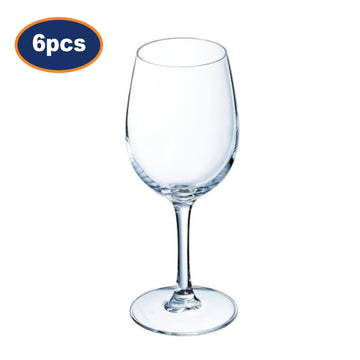 6Pcs Clear Glossy Round Tulip Shape Wine Glasses Set