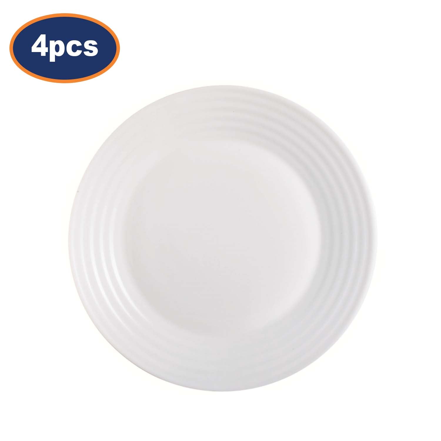 4Pcs Luminarc Harena 19cm White Opal Glass Dessert Plate