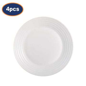 4Pcs Luminarc Harena 19cm White Opal Glass Dessert Plate