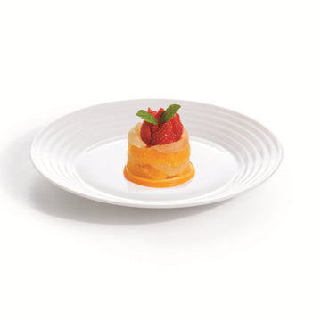6Pcs Luminarc Harena 19cm White Opal Glass Dessert Plate