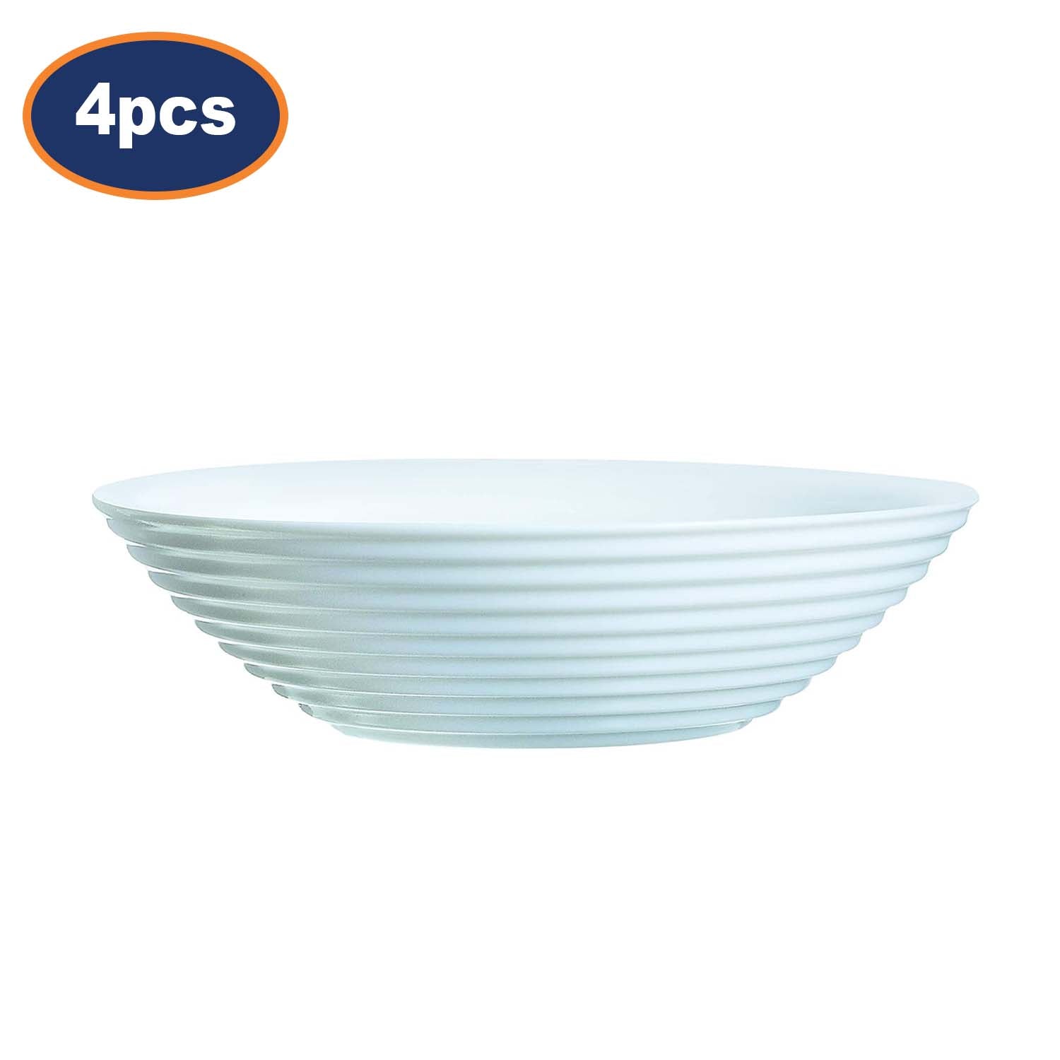 4Pcs Luminarc Harena 20cm White Opal Glass Bowl