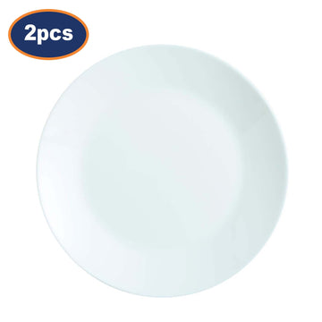 2Pcs Luminarc Zelie 25cm White Glass Dinner Plate