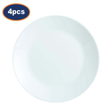 4Pcs Luminarc Zelie 25cm White Glass Dinner Plate