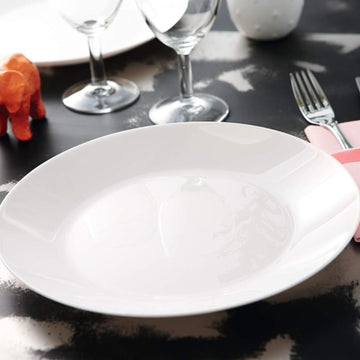 2Pcs Luminarc Zelie 25cm White Glass Dinner Plate