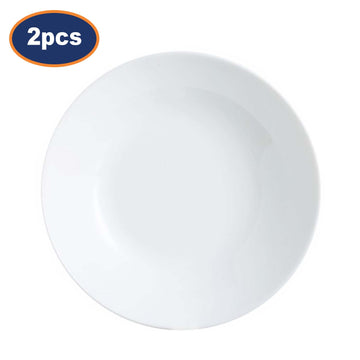 2Pcs Luminarc Zelie 20cm White Round Soup Plate
