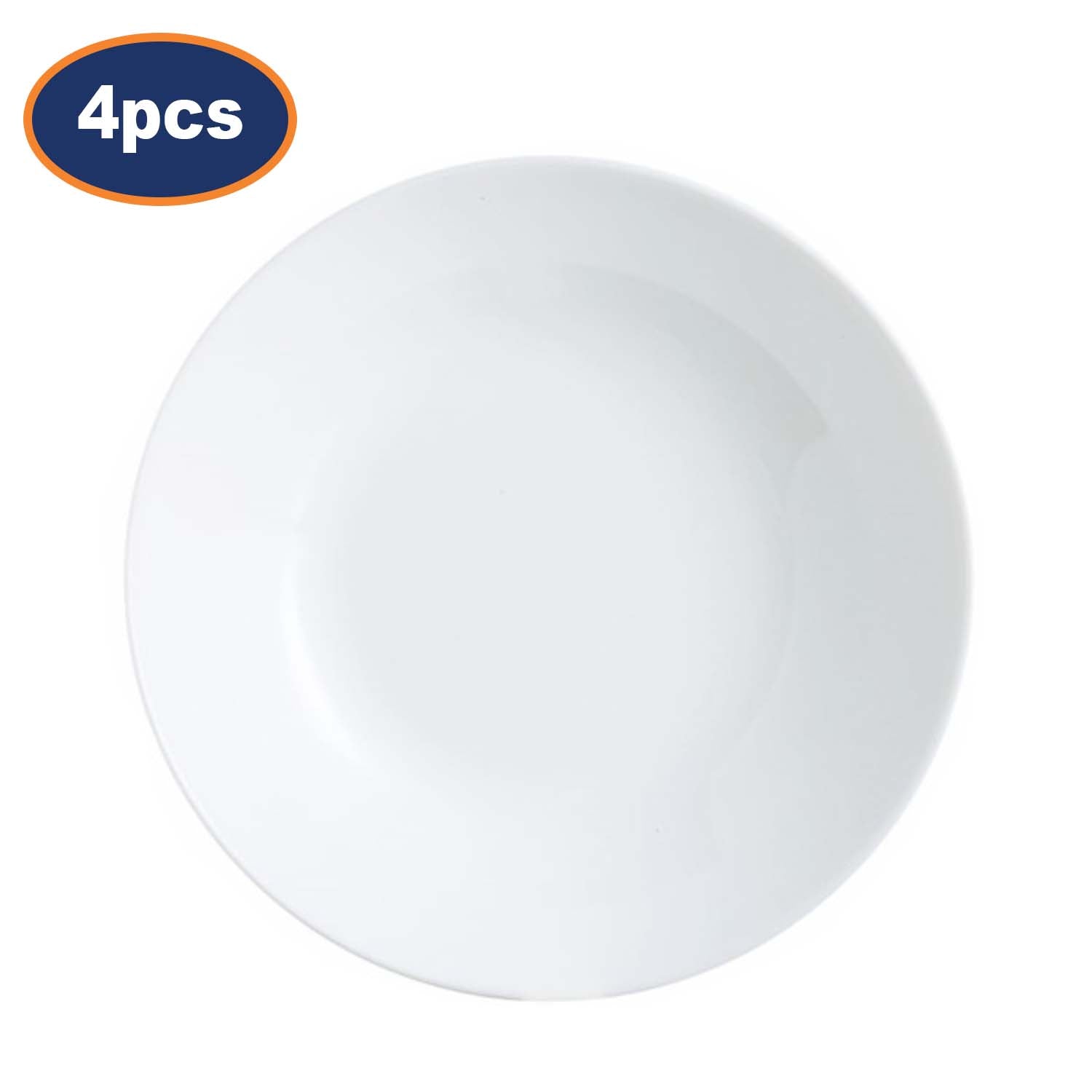 4Pcs Luminarc Zelie 20cm White Round Soup Plate