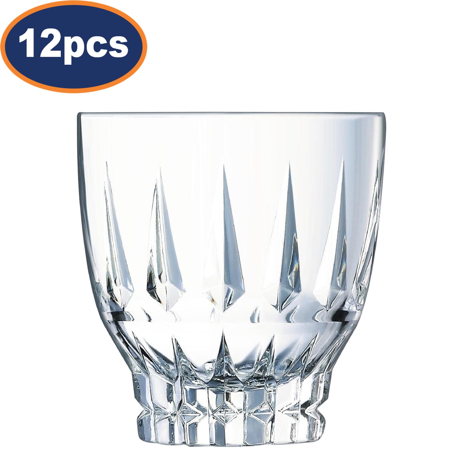12Pcs Crystal Style Old Fashioned 320ml Whiskey Glass Set