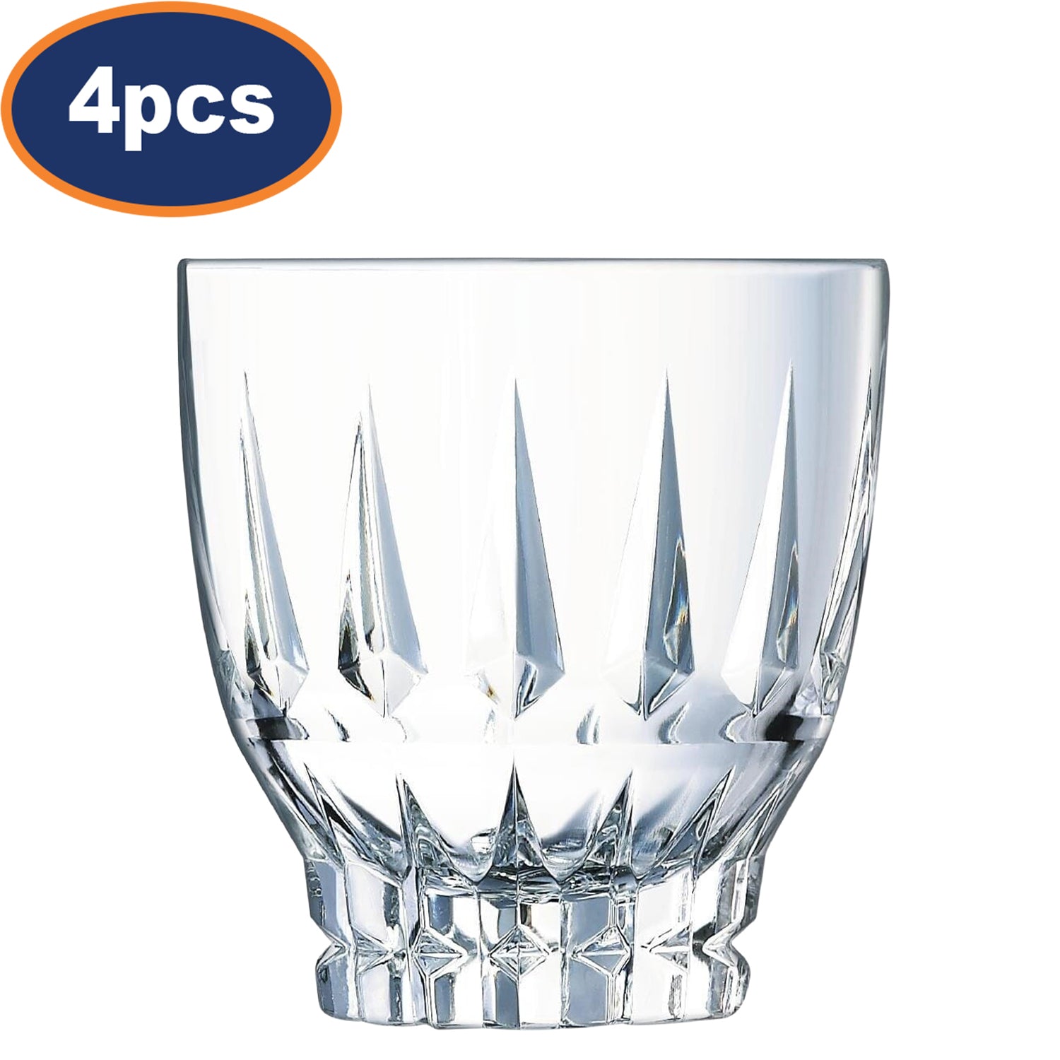 4Pcs Crystal Style Old Fashioned 320ml Whiskey Glass Set