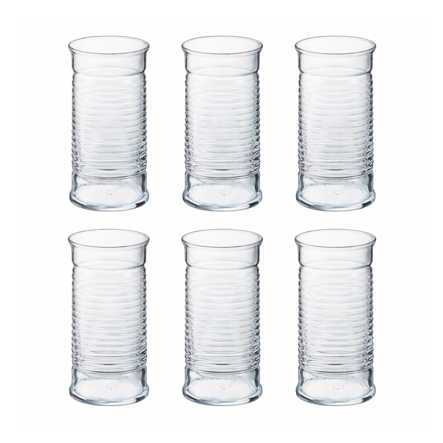 6Pcs 470ml Tempered Textured Hiball Glass Set