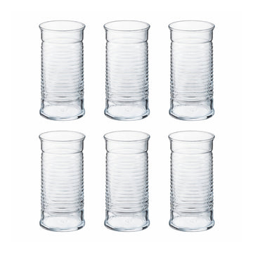 6Pcs 470ml Tempered Textured Hiball Glass Set