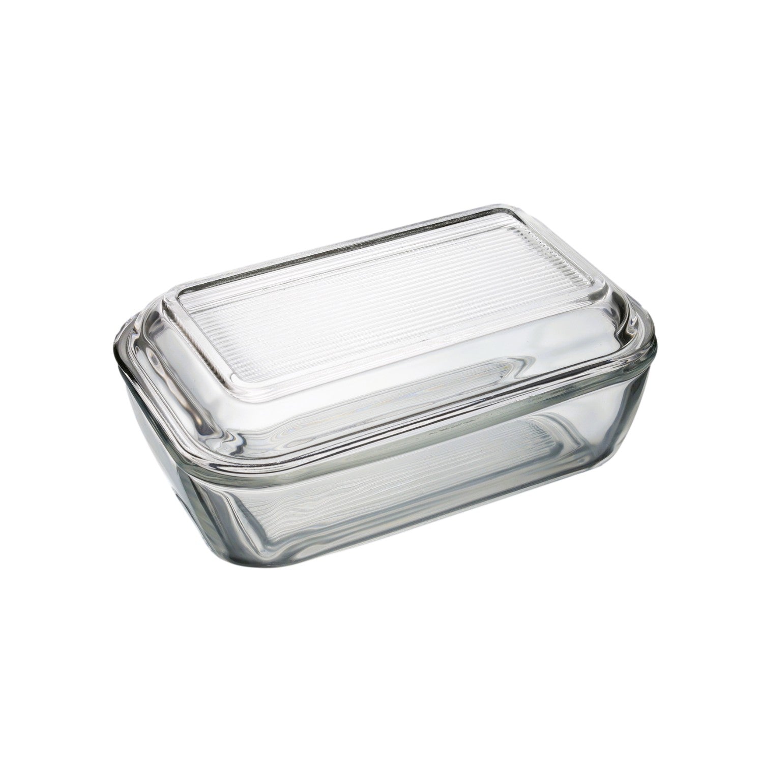Luminarc Tempered Glass Clear Butter Dish With Lid