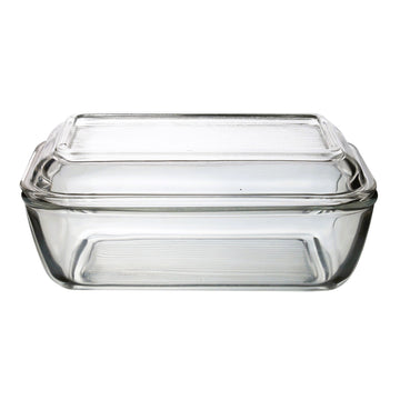2Pcs Luminarc Tempered Glass Clear Butter Dish With Lid