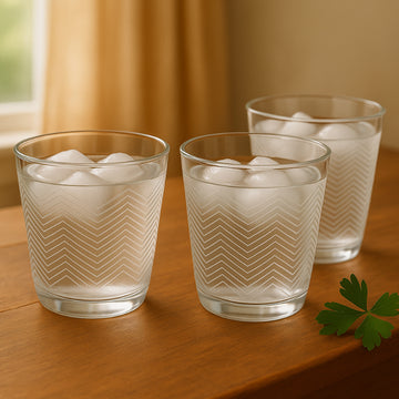 3Pcs Luminarc Chevron 310ml Clear Drinking Glass