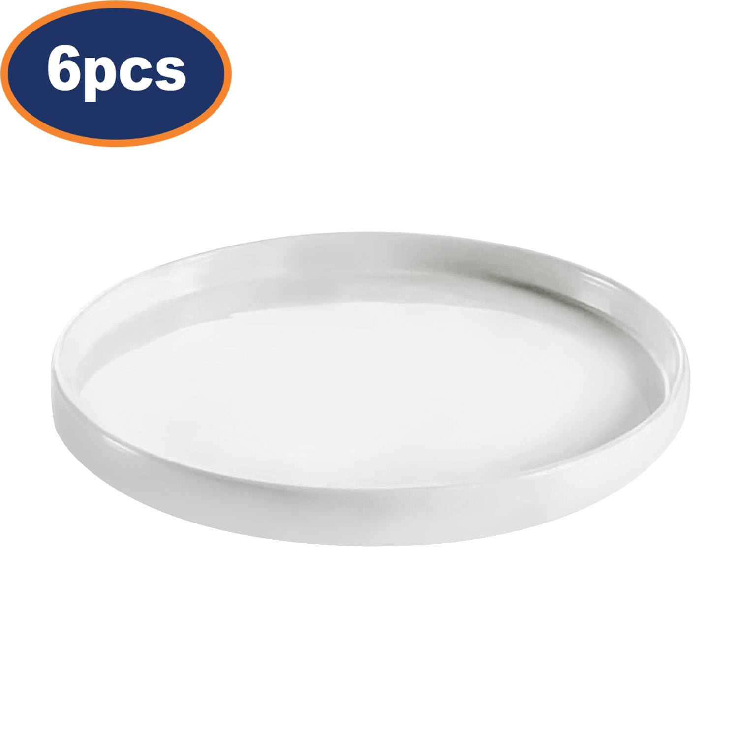 6Pcs 21cm Small White Ceramic Side Plates